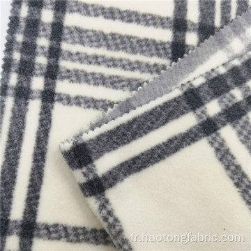 Tissu de vêtements en molleton polaire imprimé à carreaux 100% polyester